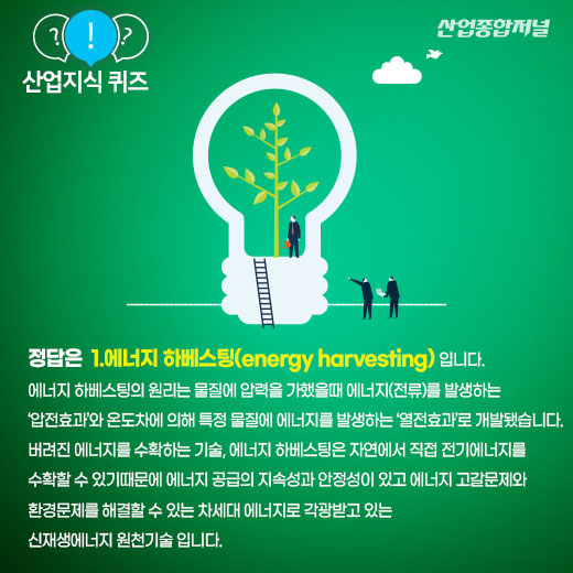 [산업지식퀴즈]에너지 리싸이클링 기술? - 산업종합저널 동향