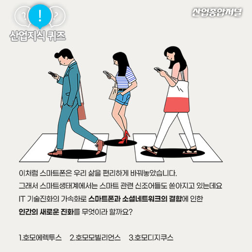 [산업지식퀴즈]스마트폰에 적응하며 진화하는 인간은? - 산업종합저널 동향