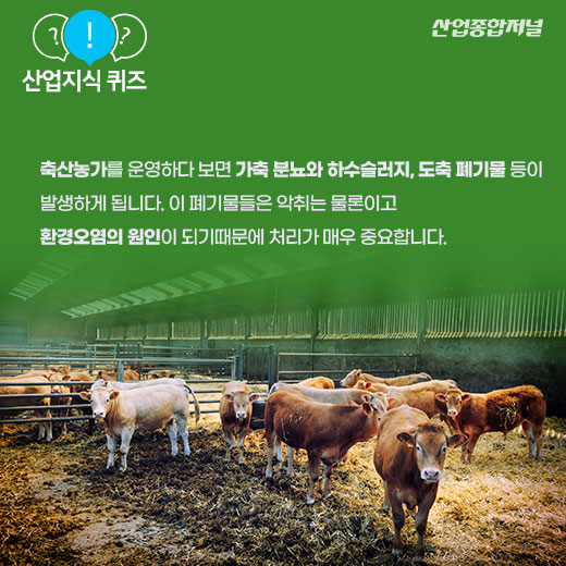 [산업지식퀴즈]축사의 분뇨 유기성폐기물 처리 방법 - 산업종합저널 동향