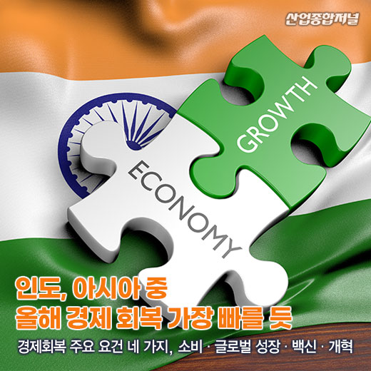 [카드뉴스] 인도, 아시아 중 올해 경제 회복 가장 빠를 듯 - 산업종합저널 동향