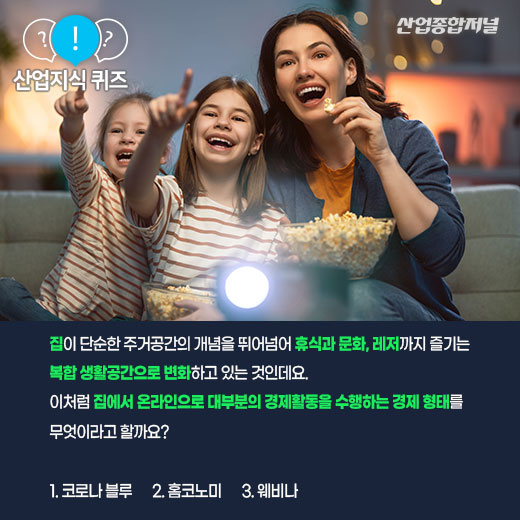 [산업지식퀴즈]지금은 집안에서 여가 즐기는 경제 - 산업종합저널 동향