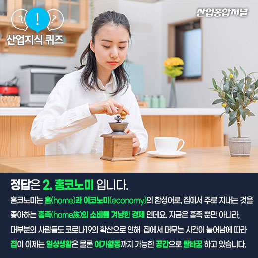 [산업지식퀴즈]지금은 집안에서 여가 즐기는 경제 - 산업종합저널 동향