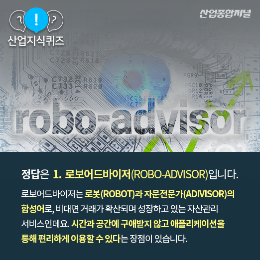 [산업지식퀴즈] 비대면 자산관리 서비스는? - 산업종합저널 동향