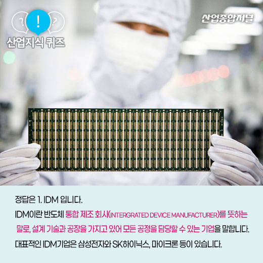 [산업지식퀴즈] 반도체를 종합적으로 다루는 기업을 이르는 말은? - 산업종합저널 동향