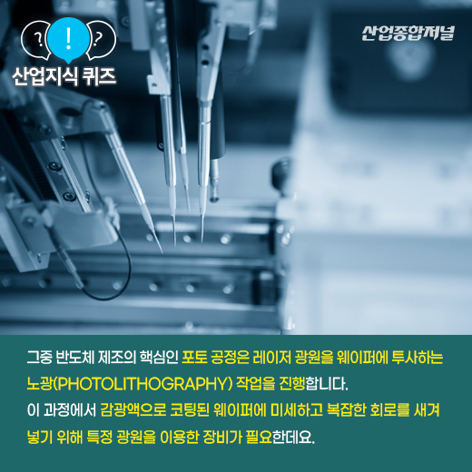 [산업지식퀴즈] 반도체 포토 공정에 쓰이는 광원은? - 산업종합저널 전자