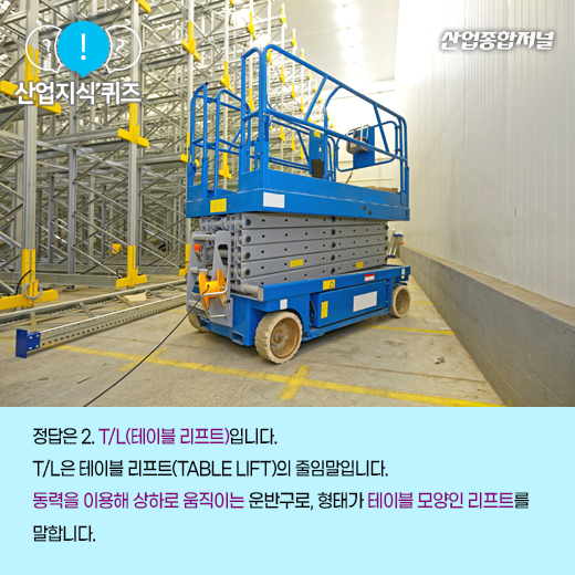 [산업지식퀴즈] 상하로 움직이며 고소작업 및 화물 운반을 돕는 장비는? - 산업종합저널 장비