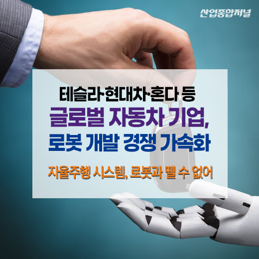 [카드뉴스] 테슬라·현대차·혼다 등 글로벌 자동차 기업, 로봇 개발 경쟁 가속화 - 산업종합저널 로봇