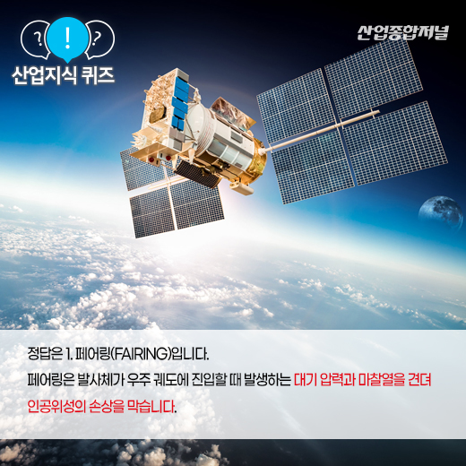 [산업지식퀴즈] 우주발사체에서 인공위성을 보호하는 덮개는? - 산업종합저널 부품