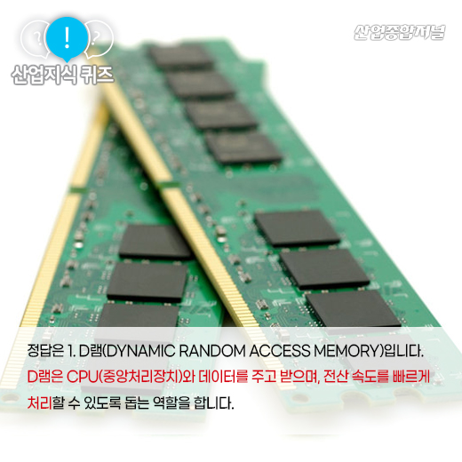 [산업지식퀴즈] CPU(중앙처리장치)의 작업처리 속도를 빠르게 해주는 ‘이것‘은? - 산업종합저널 전자