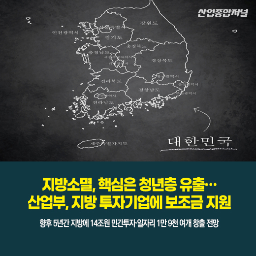 [카드뉴스] 지방소멸, 핵심은 청년층 유출…산업부, 지방 투자기업에 보조금 지원 - 산업종합저널 동향