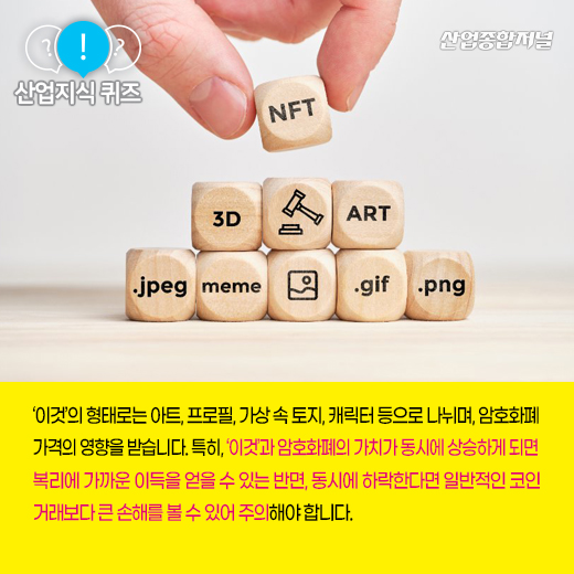 [산업지식퀴즈] 가상 속 데이터화 한 그림 및 영상 증명하는 ‘이것’은? - 산업종합저널 동향