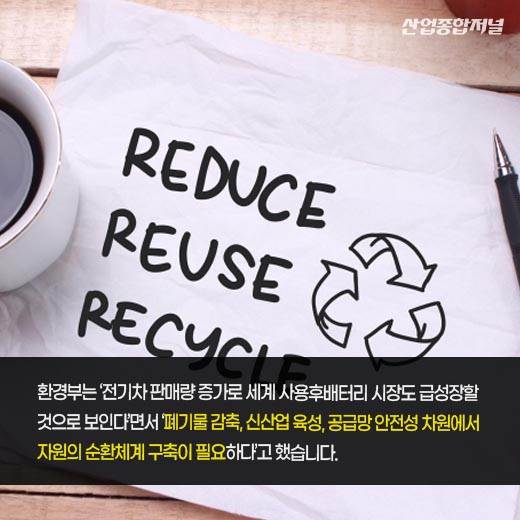 [카드뉴스] 사용후배터리, 폐기물에서 '순환자원' 변경 - 산업종합저널 정책