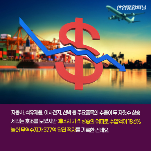 [카드뉴스] 전년동월대비 9월 수출 상승, 무역수지는 적자 - 산업종합저널 동향