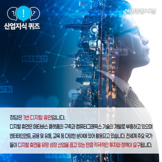 [산업지식퀴즈]가상공간서 인간 형태로 존재하는 이것은? - 산업종합저널 동향
