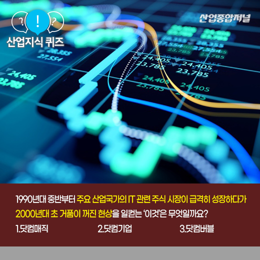 [산업지식퀴즈] 2000년대 초 IT 기술 주가 폭락 사태를 뜻하는 ‘이것’은? - 산업종합저널 동향