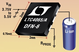 리니어 , 소형 750mA 리튬이온 배터리 차저 출시