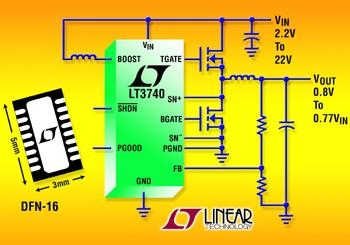 리니어테크놀로지, 2.2V 입력 고전력 스텝다운 DC/DC 컨트롤러 개발