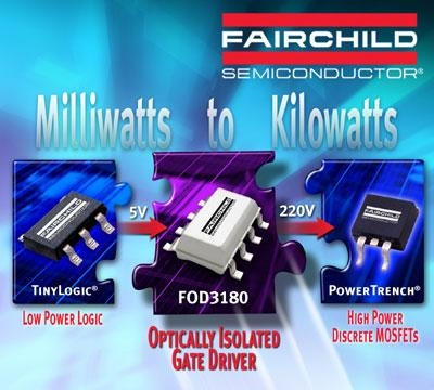 페어차일드, 산업용 광절연 MOSFET 게이트 출시