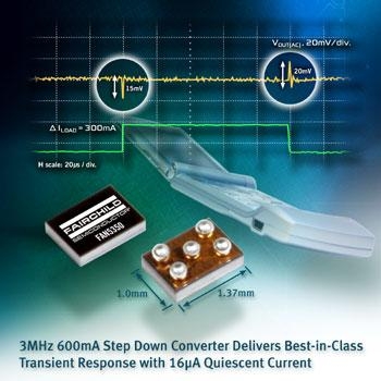 페어차일드 반도체, 업계 최초의 3MHz/600mA 동기식 벅 컨버터 제공 
