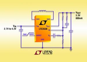 리니어 테크놀로지, 800mA 싱크로너스 벅 부스트 DC/DC 컨버터 출시