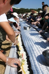 '1천 미터 김밥' 한국 신기록 도전