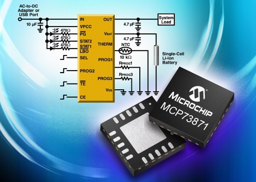 마이크로칩, USB/AC 공유 배터리 충전기 출시