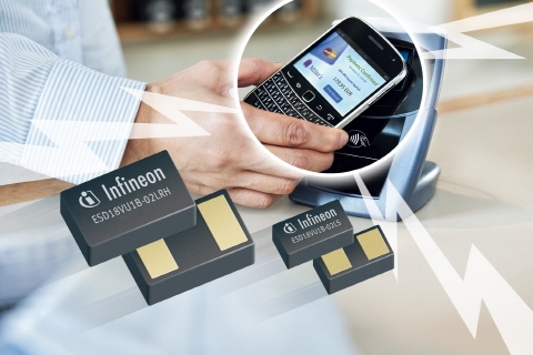 인피니언의 고성능 TVS 다이오드, 모바일 기기의 NFC 회로를 ESD로 부터 보호