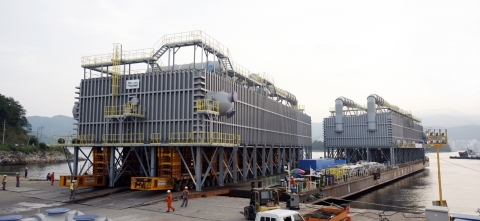 두산중공업, ‘중형급 다단효용방식(MED)’ 담수증발기 첫 제작 출하