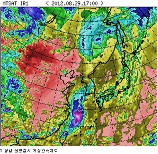 제14호 태풍 덴빈 30일 태안반도 상륙할 듯 30~31일 전국에 많은 비