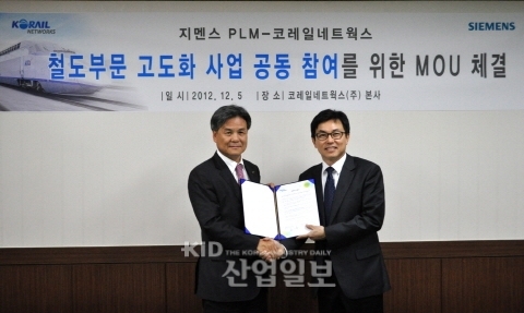 지멘스PLM소프트웨어, 코레일네트웍스와 철도부문 고도화 사업 공동 추진