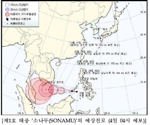 올해 첫 태풍 ‘소나무(SONAMU)’발생 