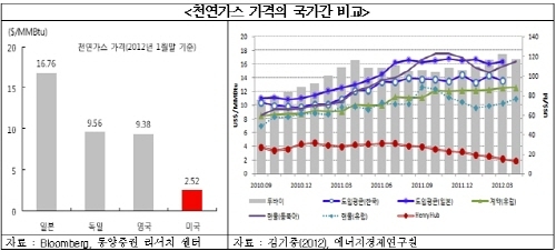 셰일가스 도입으로 천연가스값 절반 뚝…