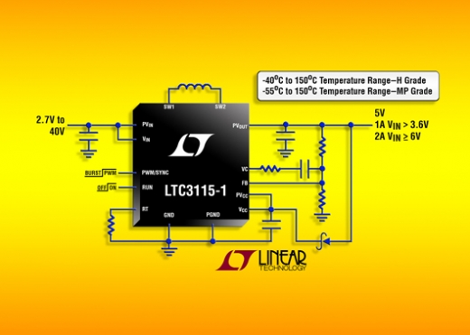 리니어, 40V, 2A 동기식 벅부스터 DC/DC 컨버터 출시