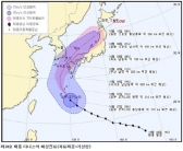 중형급 강한 태풍 ‘다나스’ 최고 150mm 이상 '비'