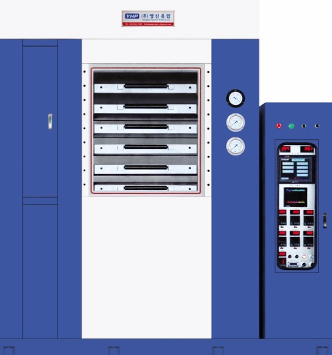 (주)영신유압, 진공타입 유압프레스 6단 타입 PCB전용기