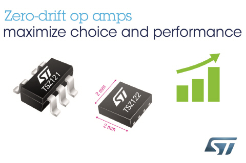 ST마이크로일렉트로닉스, 새로운 제로-드리프트 OP 앰프 출시