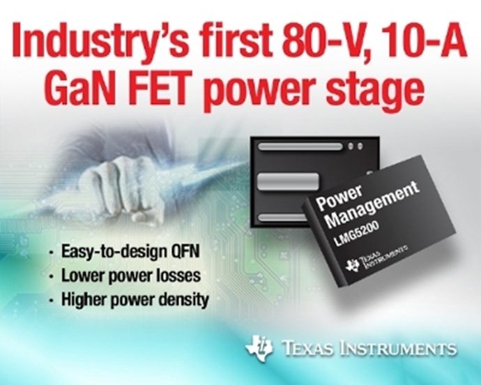TI, 80V 하프 브리지 GaN FET 모듈 출시