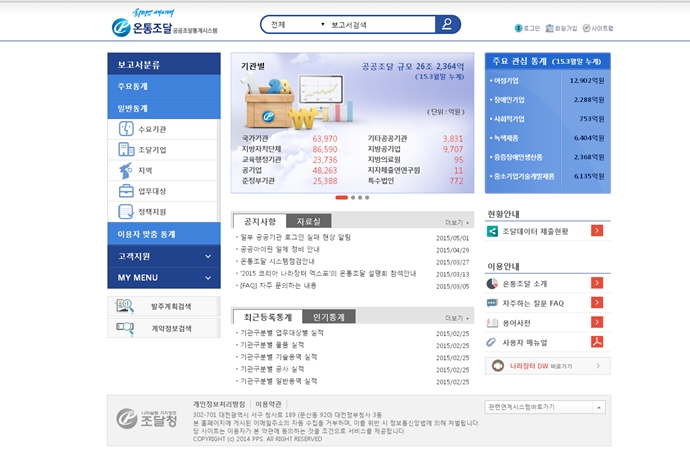 조달시장 현황, ‘온통조달’에서 한 눈에 파악