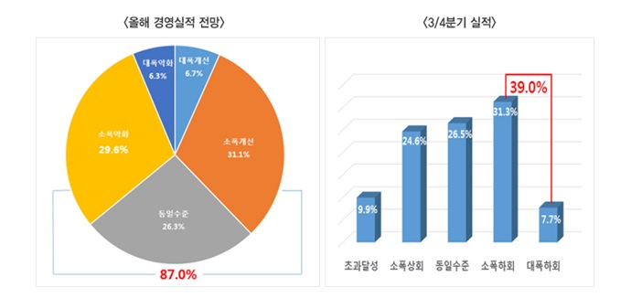 국내 기업 상당수, “올해 실적 지난해와 비슷할 것”