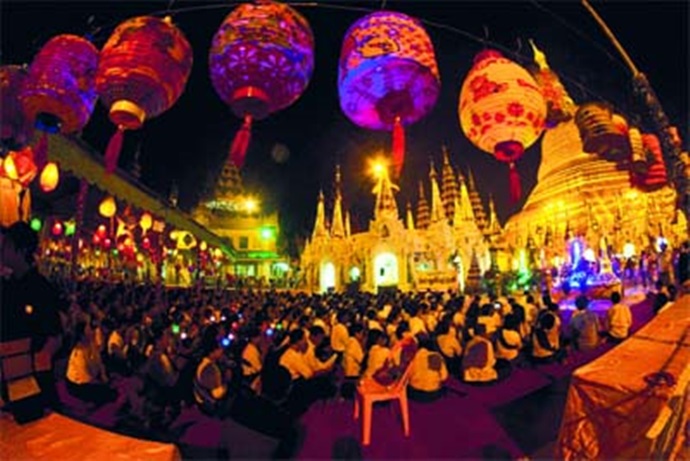 미얀마 연등행사 LED로 교체