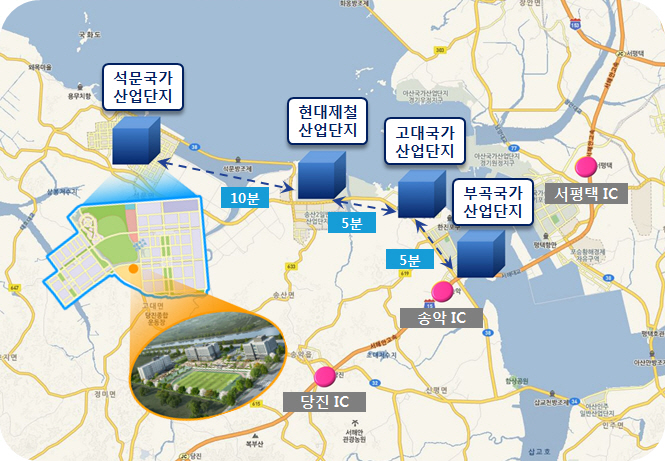 석문산단에 들어선 철강·자동차부품 특화 산학융합지구