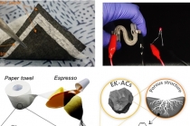 커피 닦은 두루마리 휴지가 친환경 종이 배터리로 변신