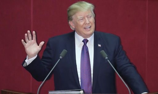 35분 간 진행된 트럼프 연설, 대북관련 안보 ‘강조’·통상문제는 ‘원론적 접근’