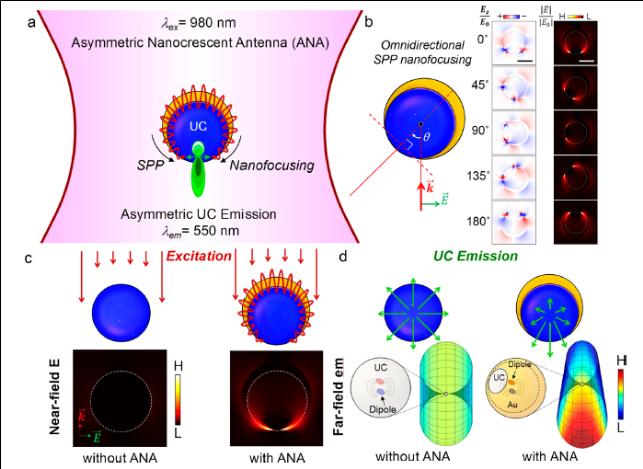 근적외선에서 가시광선으로 고효율 변환시키는 나노안테나 개발