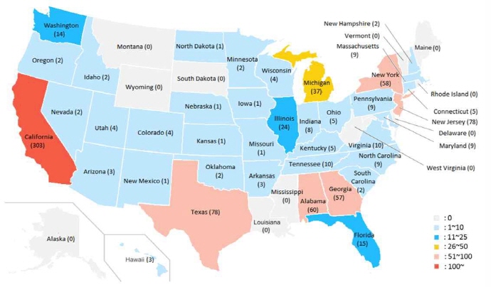 한국 투자기업의 미국 내 고용 크게 늘어