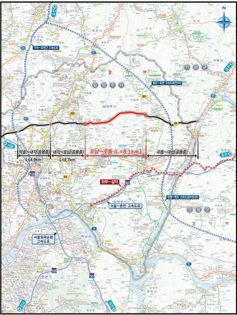 오남~수동 국지도 건설 착공, 서울↔가평 주말 1시간 단축