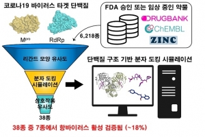 코로나19 치료제 후보, 약물 가상 스크리닝 기술로 발굴