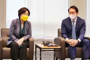 심상정, 최태원 회장과 만나 노동·경제 정책 논의
