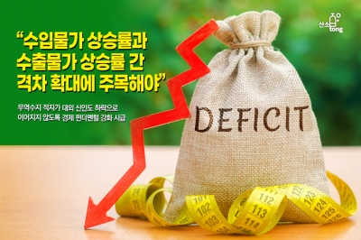 [카드뉴스] “수입물가 상승률과 수출물가 상승률 간 격차 확대에 주목해야”