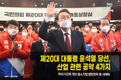 [카드뉴스] 제20대 대통령 윤석열 당선, 산업 관련 공약 4가지